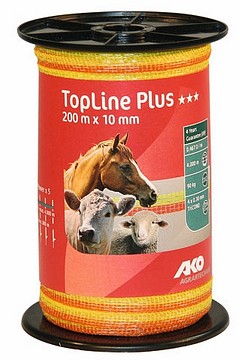 TopLine Plus Weidezaunband 200 m x 10 mm gelb-orange