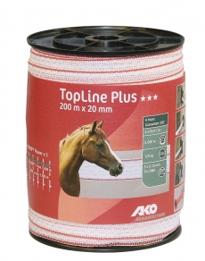 TopLine Plus Weidezaunband 200 | 400 m x 20 mm weiß-rot