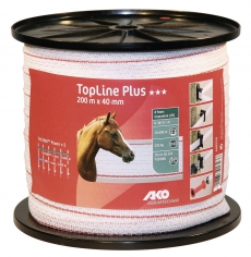 TopLine Plus Weidezaunband 200 m x 40 mm weiß-rot