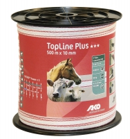 TopLine Plus Weidezaunband 200 | 500 m x 10 mm weiß-rot